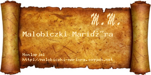 Malobiczki Marióra névjegykártya